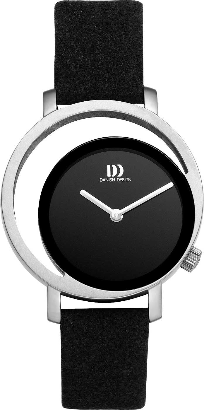 Orologio da donna semplice con quadrante nero, cassa argentata e cinturino in pelle nera