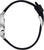 Orologio da donna, vista laterale, con cinturino nero, cassa argentata e chiusura a clip corta