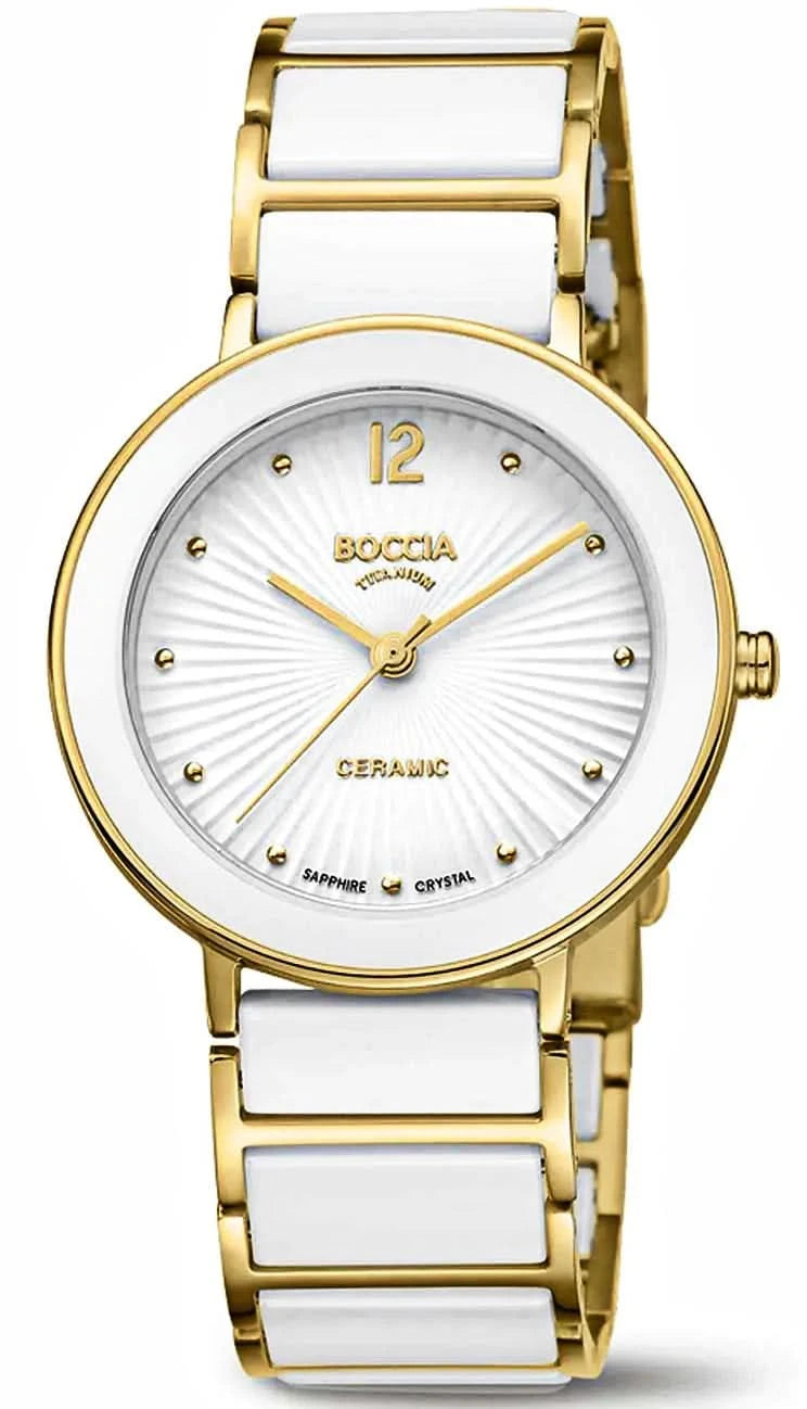 Boccia 3331-05 Orologio da donna • Vetro zaffiro • Elementi in ceramica