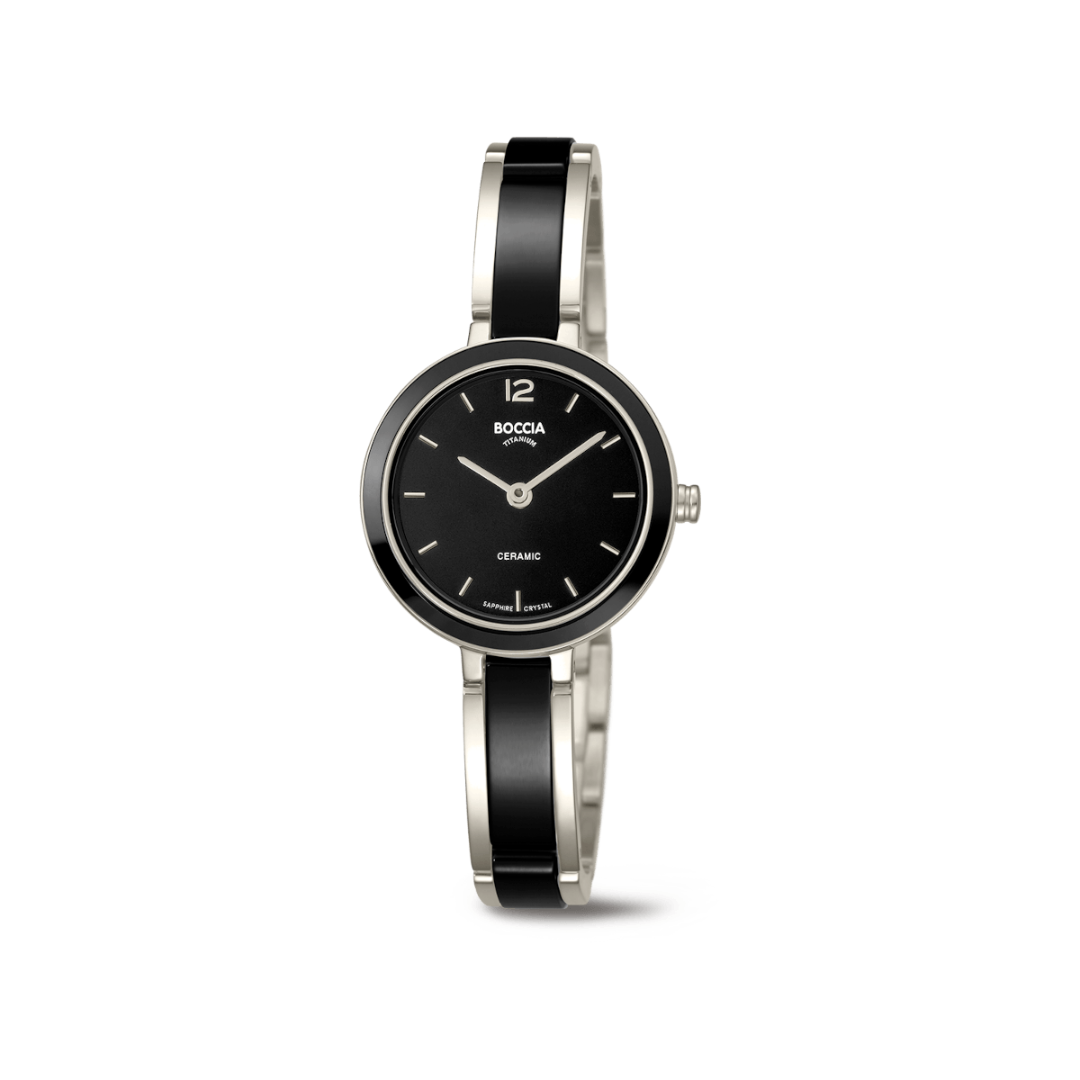 Boccia 3333-02 Damen Armbanduhr • Keramik und Reintitan • Saphirglas