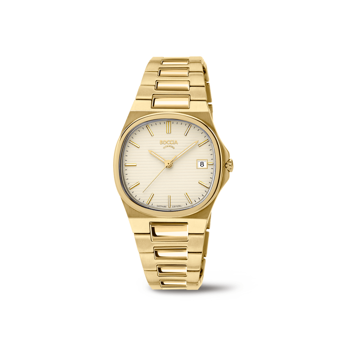 Boccia 3348-04 Damen Armbanduhr Titanium • Saphirglas • Goldplattiert