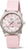 Orologio da donna con cinturino in silicone rosa, lunetta argentata e quadrante rosa