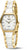 Orologio da donna con bracciale a maglie color oro, quadrante bianco e indici a bastone