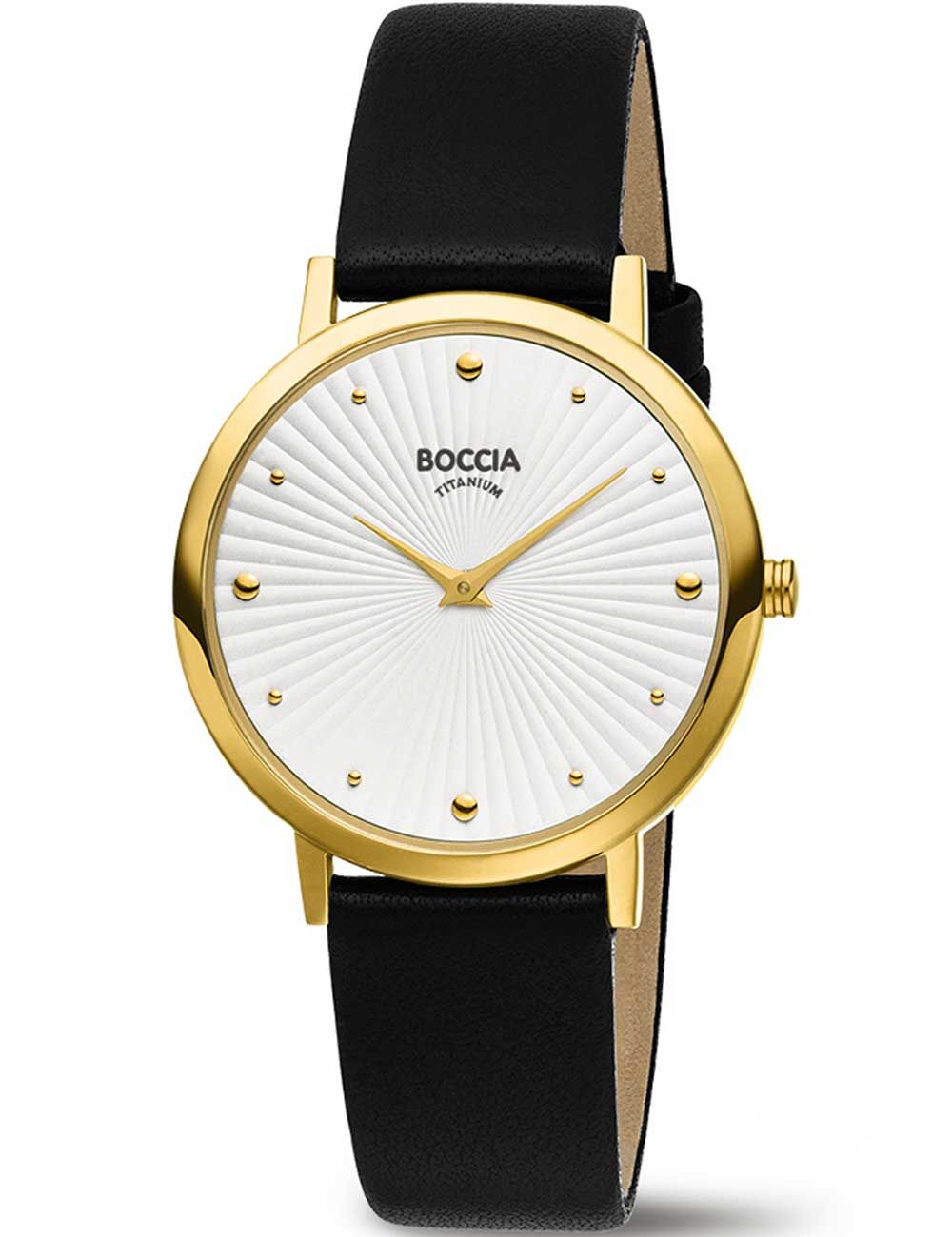 Boccia Titanium 3365-03 Damen Armbanduhr Gold • Mineralglas • Leichtes Titan-Gehäuse