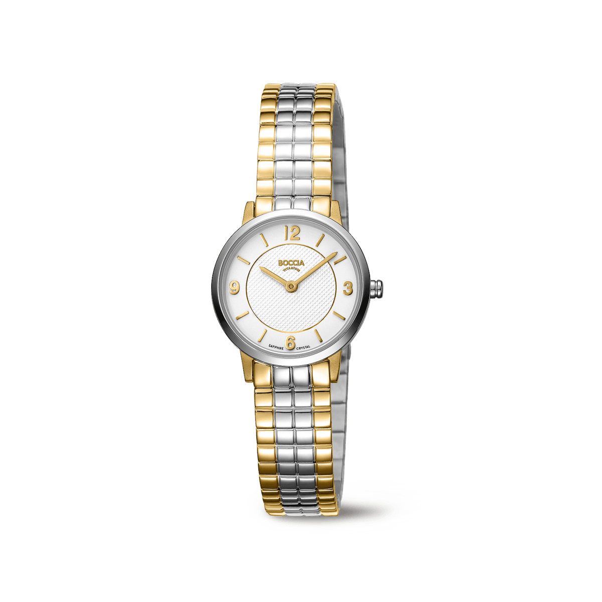 Boccia 3371-04 Damen Armbanduhr • Reintitan teil-goldplattiert • Saphirglas