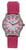 Orologio analogico Boccia con cinturino in silicone rosa e quadrante rosa