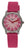 "Orologio Boccia con cassa rotonda in argento, quadrante rosa e cinturino in silicone rosa"