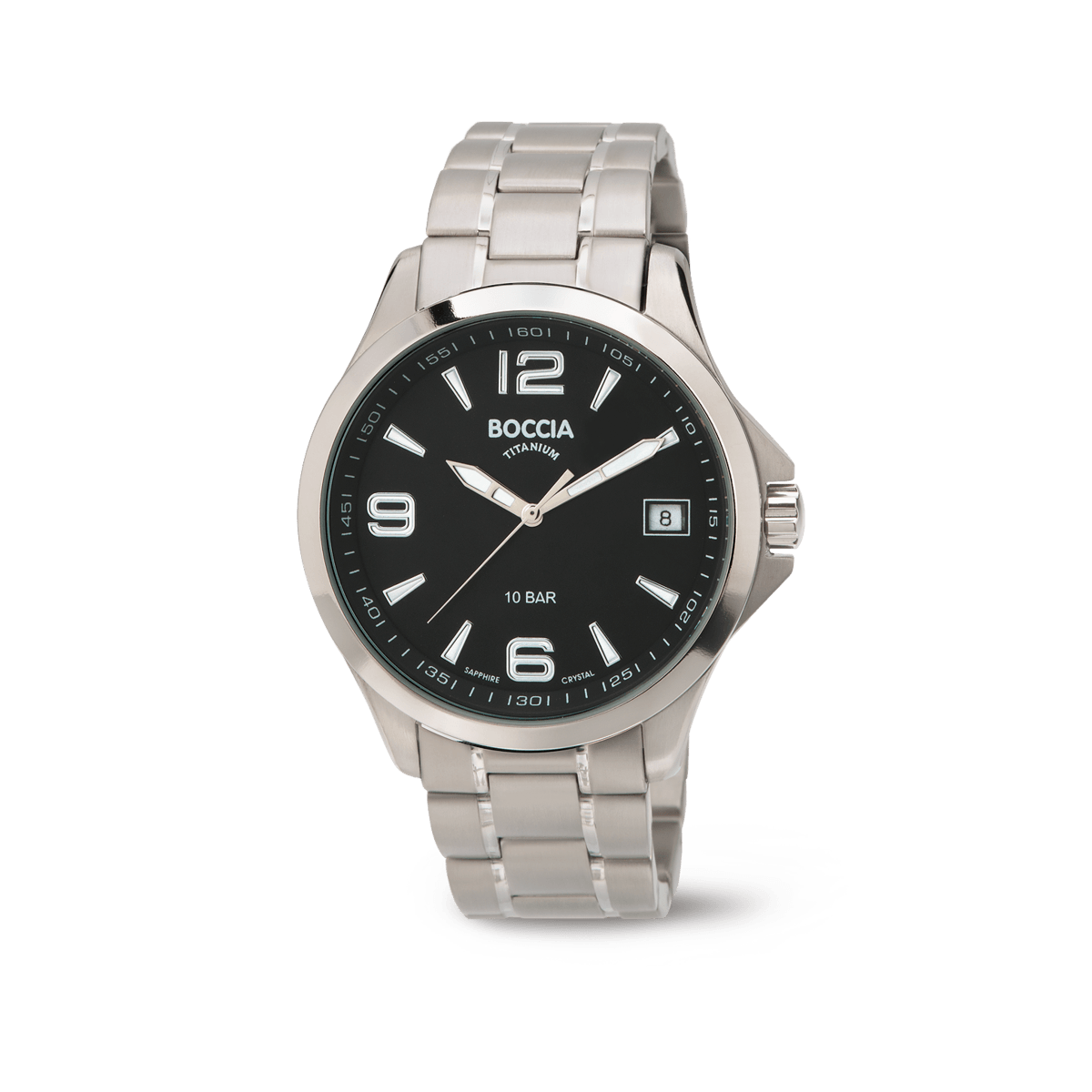 Boccia 3591-02 Herren Armbanduhr • Saphirglas • Schraubkrone