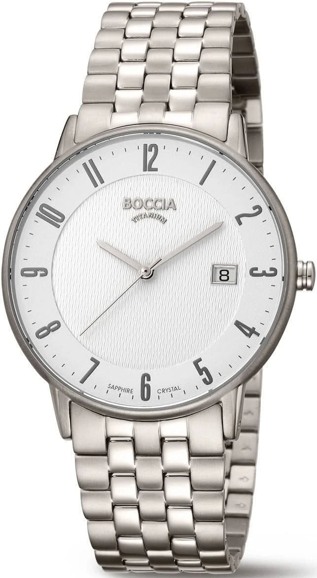 Orologio da uomo Boccia Superslim 3607-06 • Titanio puro • Vetro zaffiro
