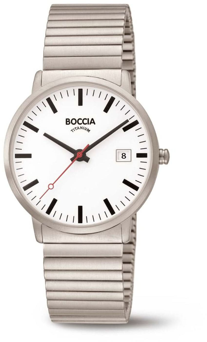 "Orologio da donna con bracciale in titanio puro argentato, quadrante rotondo con datario"