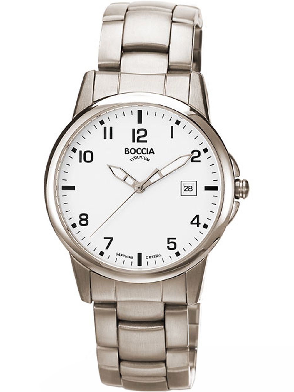 Boccia Titanium 3625-03 Herren Armbanduhr Silber • Saphirglas • Titanarmband