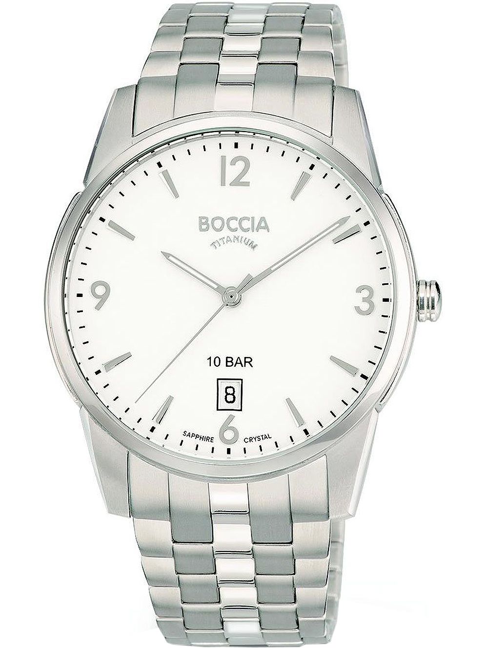 Boccia Titanium 3632-01 Herrenuhr Silber • Saphirglas • Titanarmband