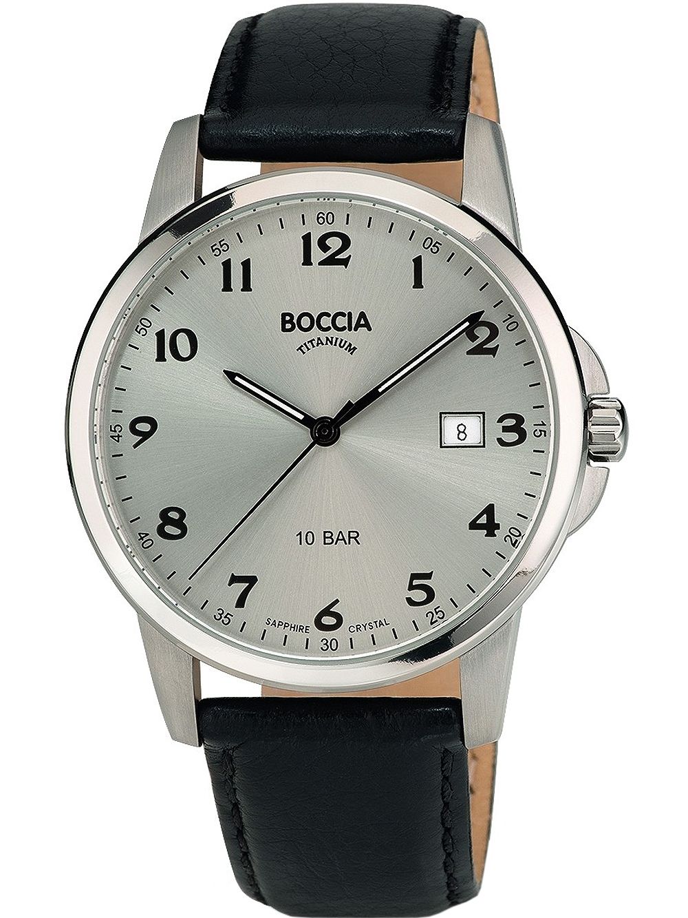 Boccia Titanium 3633-03 Herrenuhr Silber • Saphirglas • 10 ATM wasserdicht