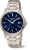 Herrenarmbanduhr mit blauem Zifferblatt, Edelstahlarmband und Datumsfenster