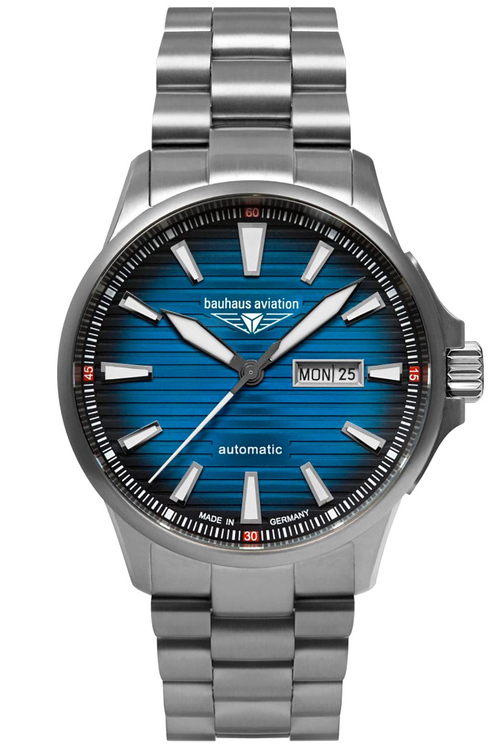 Bauhaus Aviation Iron Annie 2862M-3 Herrenuhr Blau • Saphirglas • Titangehäuse