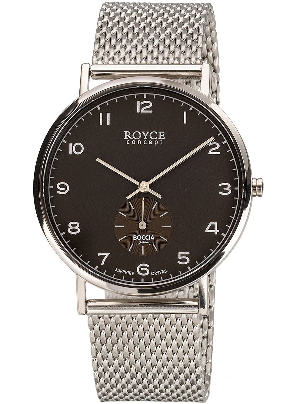 Boccia Royce 3642-02 Herrenuhr Titanium Schwarz • Saphirglas • Miyota Quarzwerk