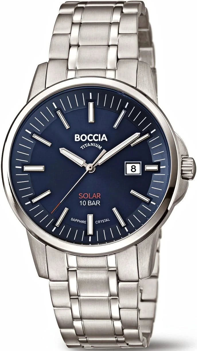 Orologio da uomo Boccia 3643-05 • Titanio puro ipoallergenico • Movimento solare sostenibile