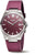 Orologio da polso da uomo: quadrante bordeaux, lunetta in acciaio, cinturino in pelle viola