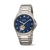 Herrenarmbanduhr Royce Automatik mit Stahlband, blauem Zifferblatt und sichtbarem Uhrwerk