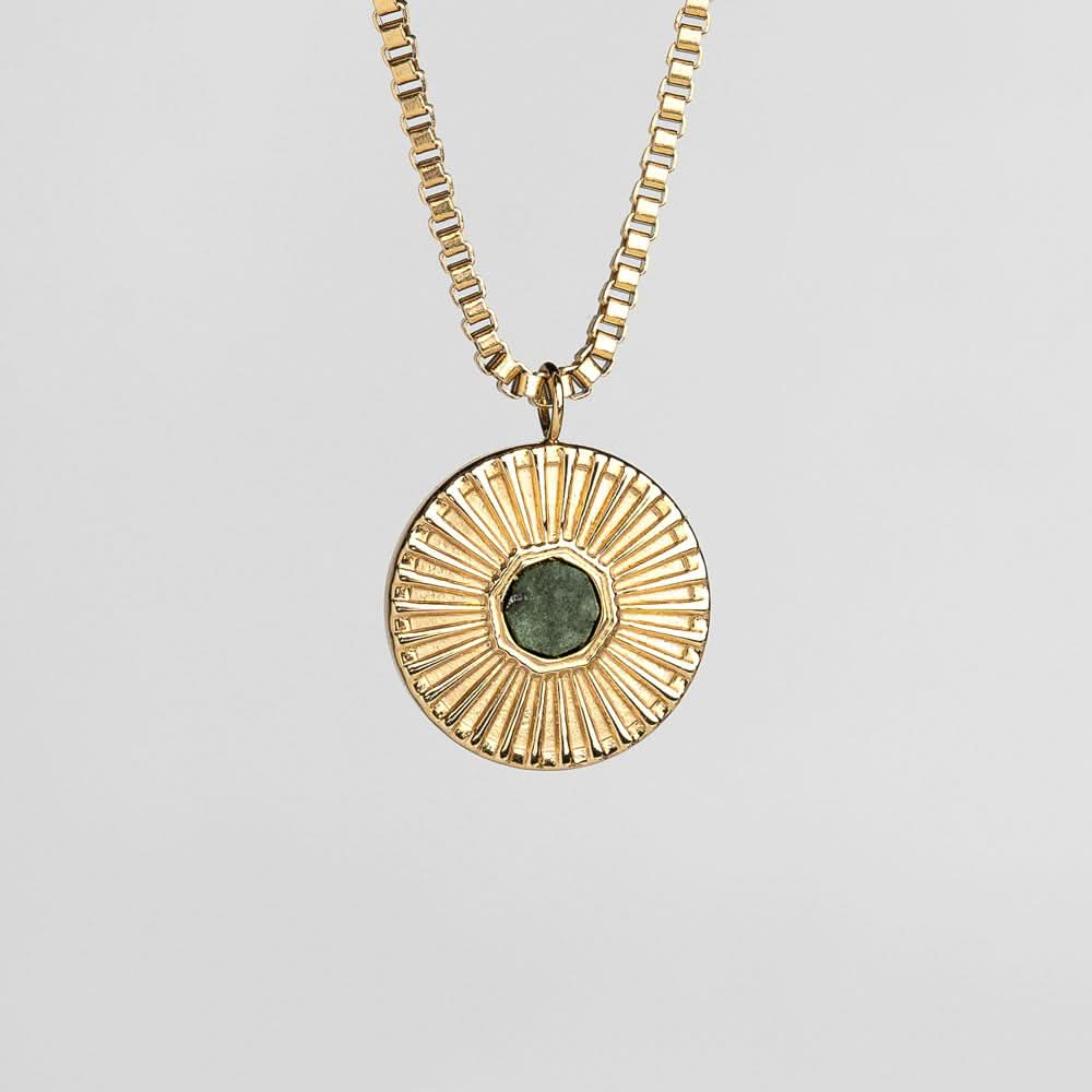 Collana a stencil con ciondolo rotondo - anima in legno Modello: Jewelry