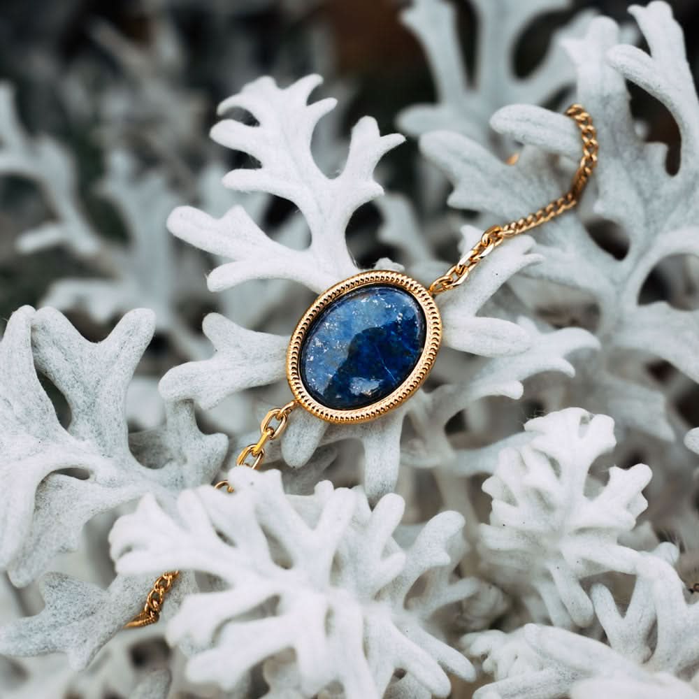 Bracciale a specchio con ciondolo ovale - anima in legno Modello: Jewelry