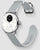 Orologio smartwatch ibrido Withings con cinturino in silicone grigio, cassa rotonda e indicatore di temperatura