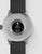 Retro smartwatch con sensore, cinturino nero e cassa argentata