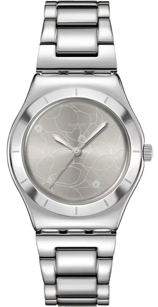 "Orologio da donna con bracciale in acciaio inossidabile argentato e quadrante ovale con motivo a carte"
