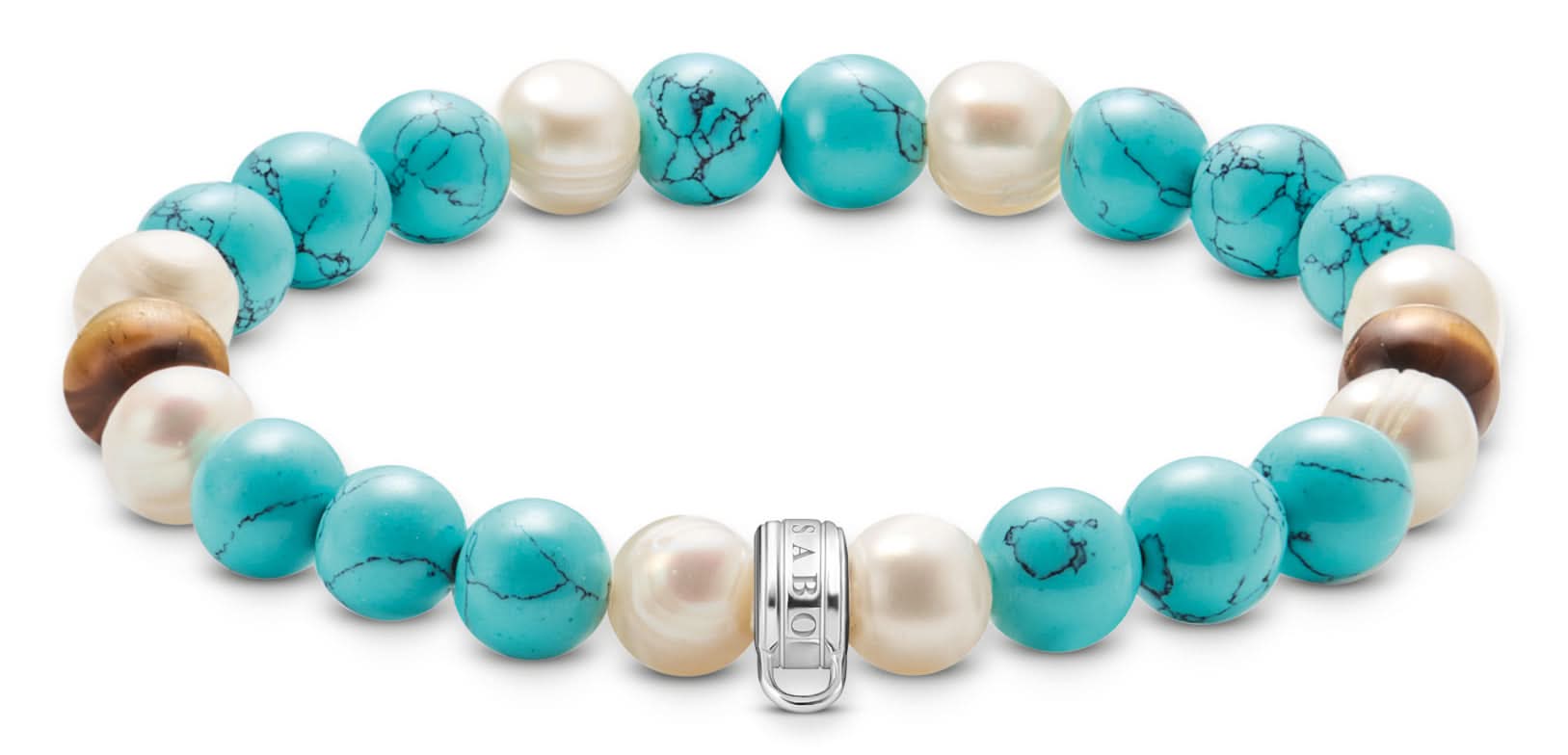 Bracciale Thomas Sabo con perline e pietre colorate in argento