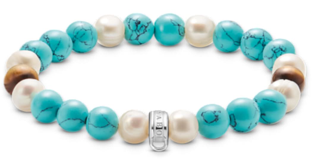 Bracciale Thomas Sabo con perline e pietre colorate in argento