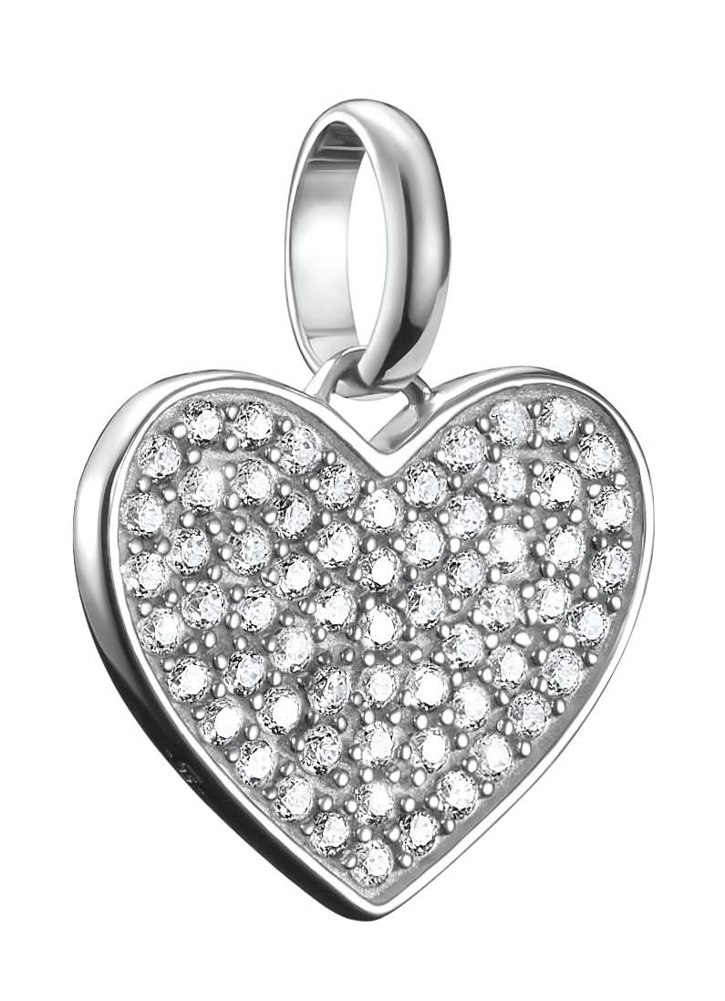 Thomas Sabo Charm Ciondolo Cuore Pavé Connect Argento