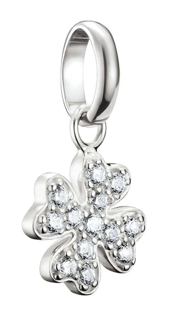 Ciondolo Thomas Sabo Quadrifoglio Portafortuna con Pietre Connect Argento