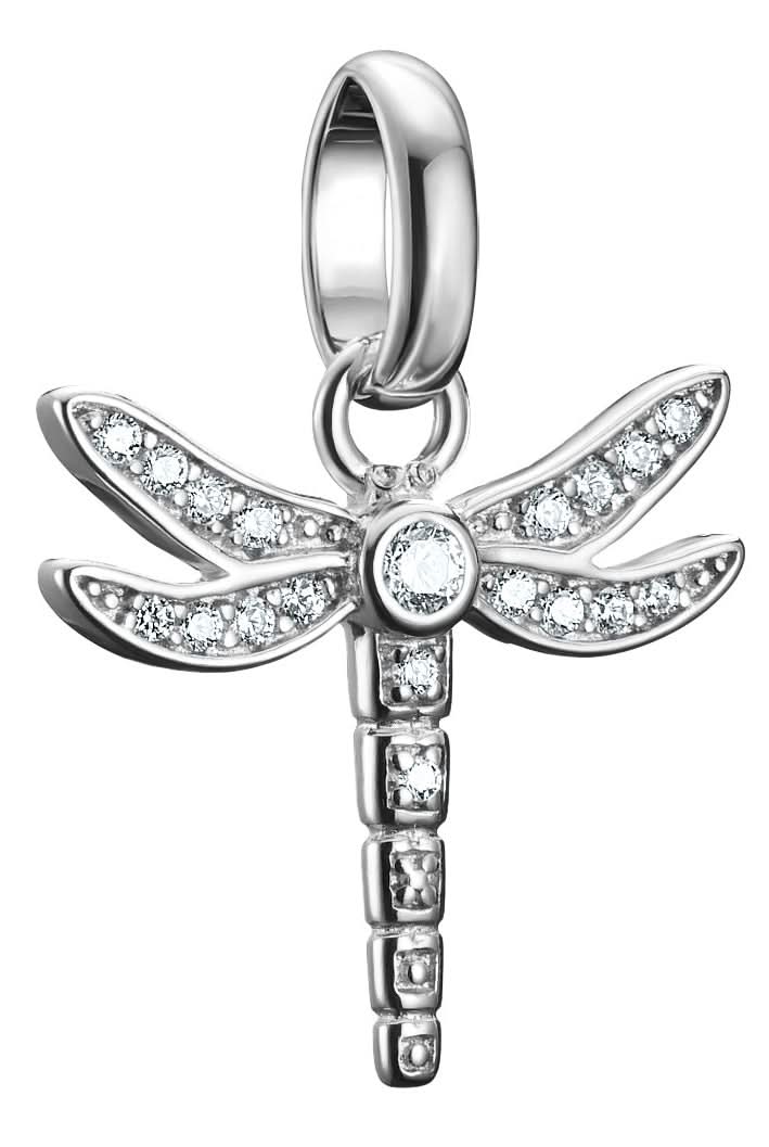 Thomas Sabo Charm Pendente Libellula con Pietre Connect in Argento