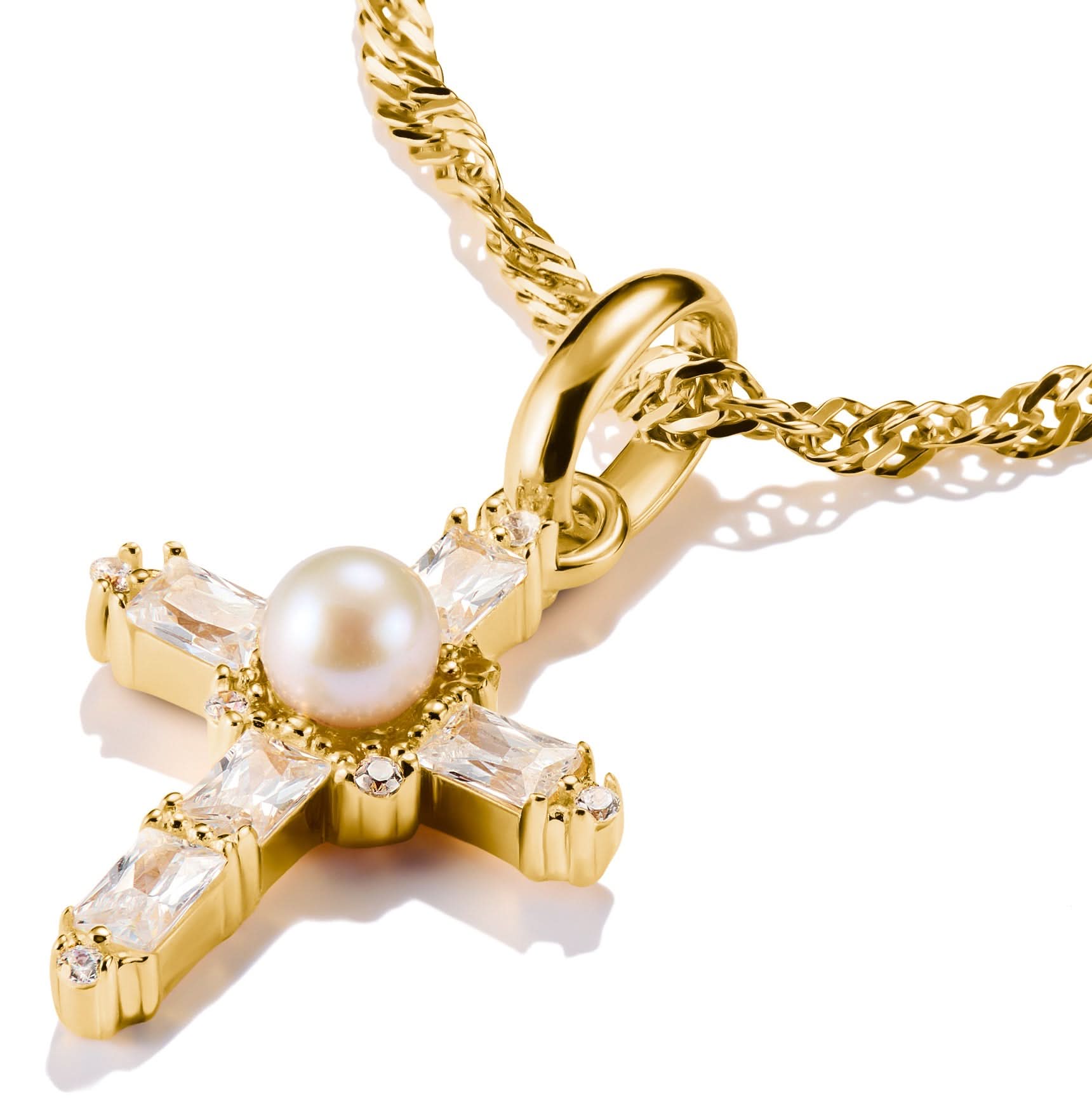 Ciondolo Charm Thomas Sabo Vintage Croce Connect placcato oro