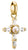 Ciondolo Charm Thomas Sabo Vintage Croce Connect placcato oro