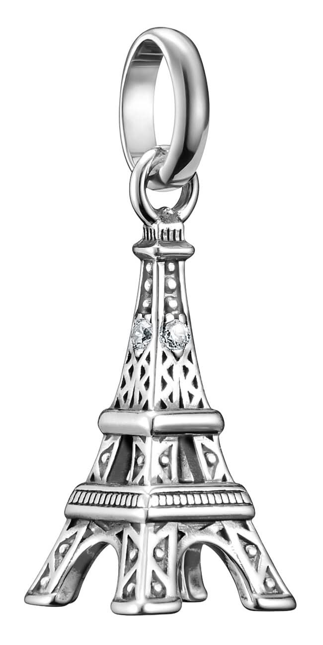 Thomas Sabo Charm Pendente Torre Eiffel Connect in Argento
