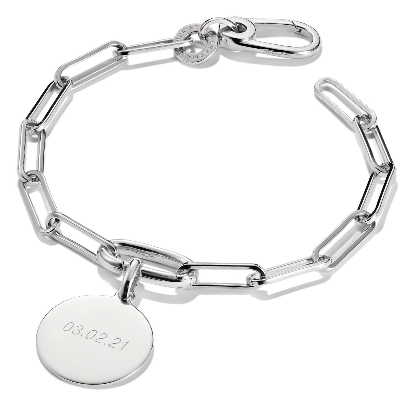 Bracciale Thomas Sabo Paperclip con maglia di collegamento in argento