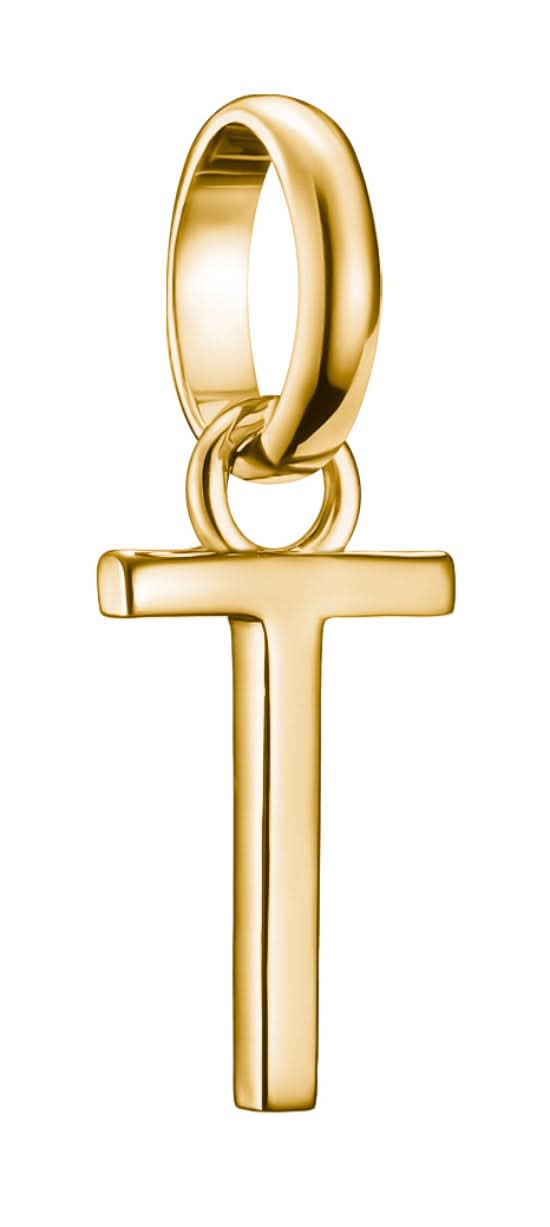 Thomas Sabo Charm Ciondolo Lettera T Connect placcato oro