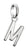Charm pendente lettera M in argento con passante