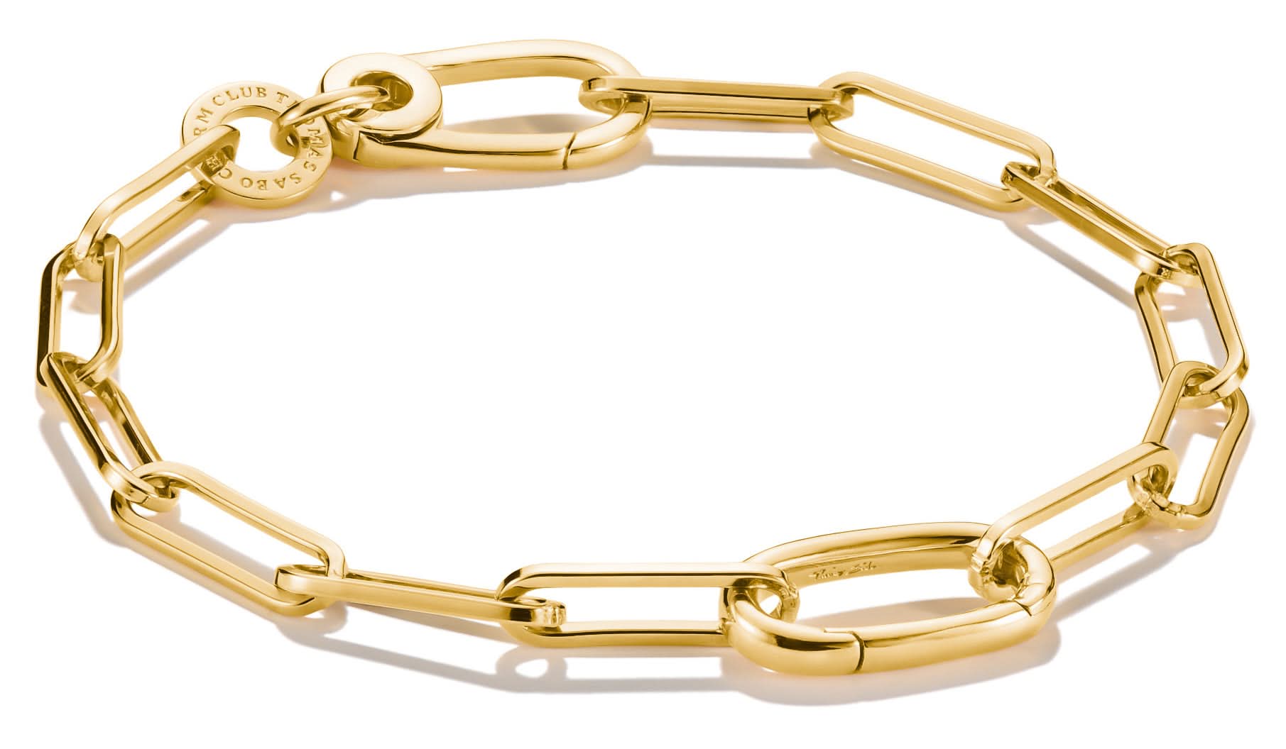 Bracciale Thomas Sabo Paperclip con maglia di collegamento placcata oro
