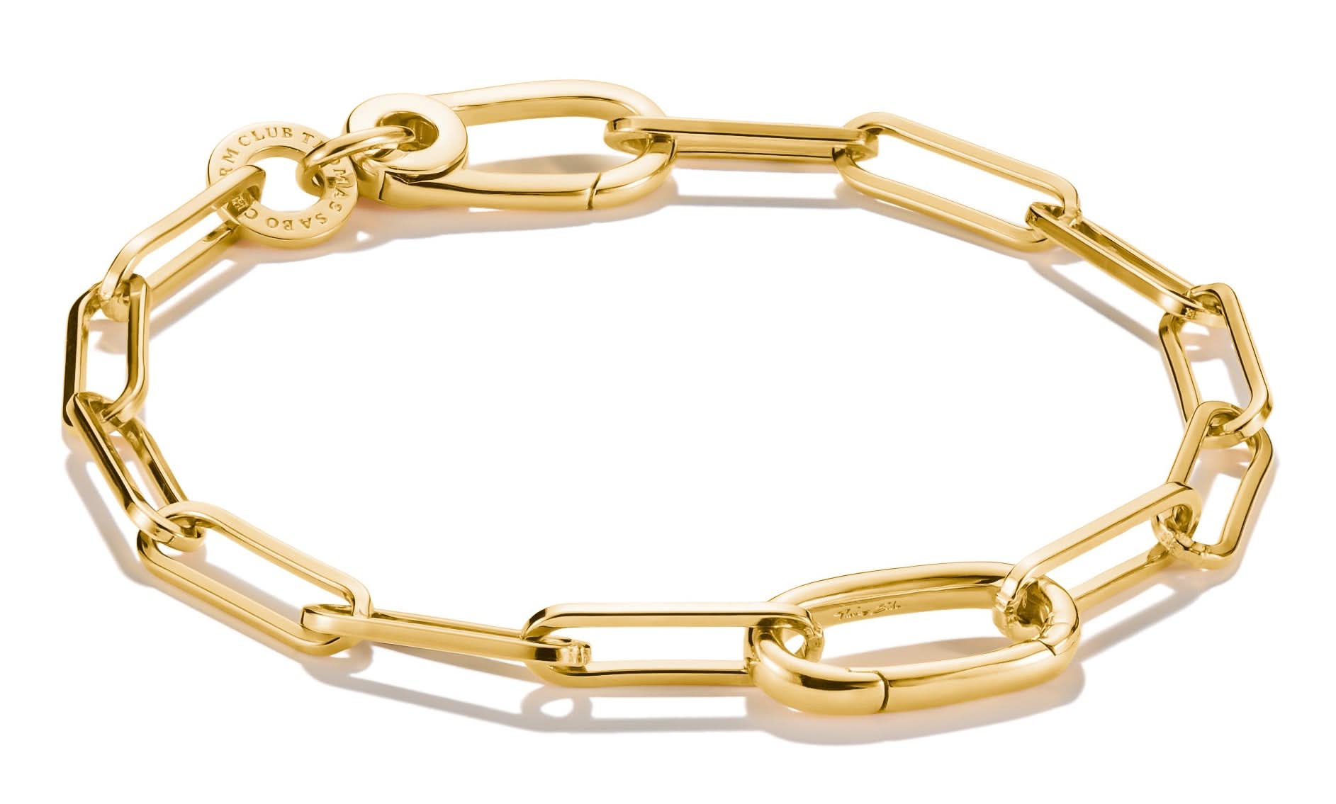 Bracciale Thomas Sabo Paperclip con maglia di collegamento placcata oro