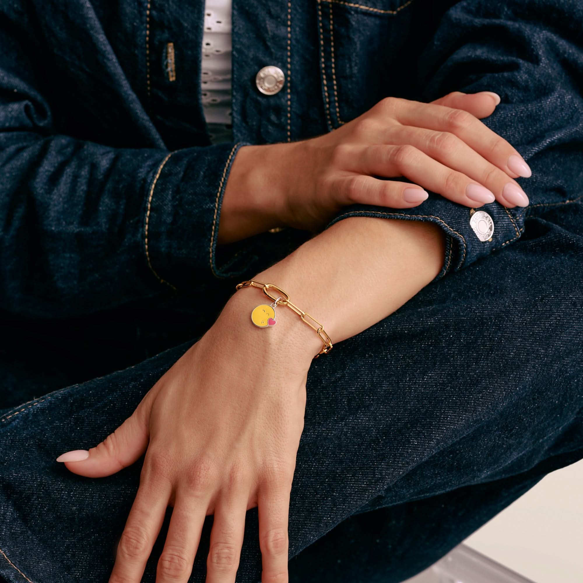 Thomas Sabo SMILEYWORLD® Ciondolo Kiss Connect in Argento