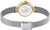 Orologio da donna con cinturino in maglia color argento, cassa e fondello color oro