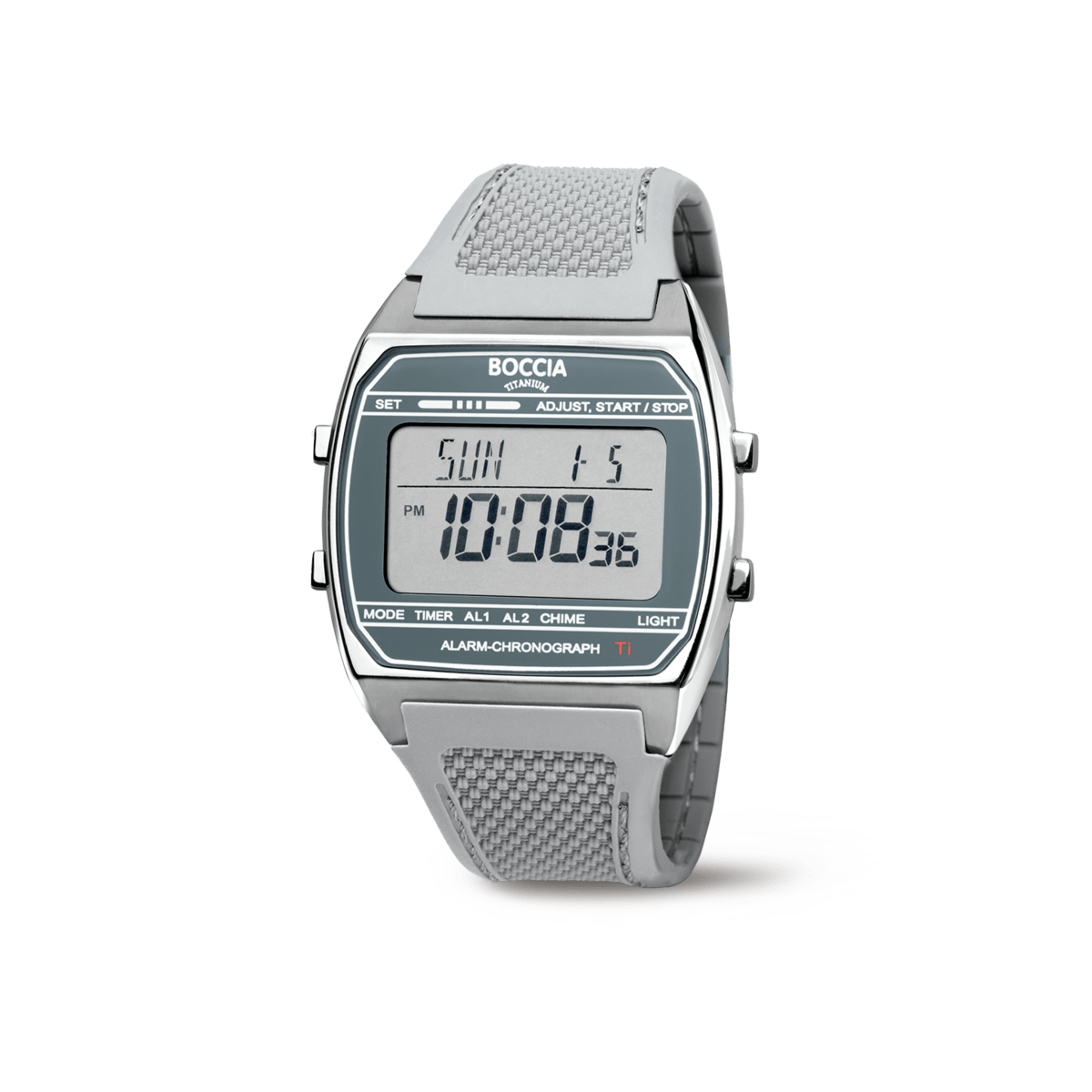 Boccia 3738-01 Herrenuhr Titanium Digital Chronograph • Alarm & Datum • Titan-Gehäuse