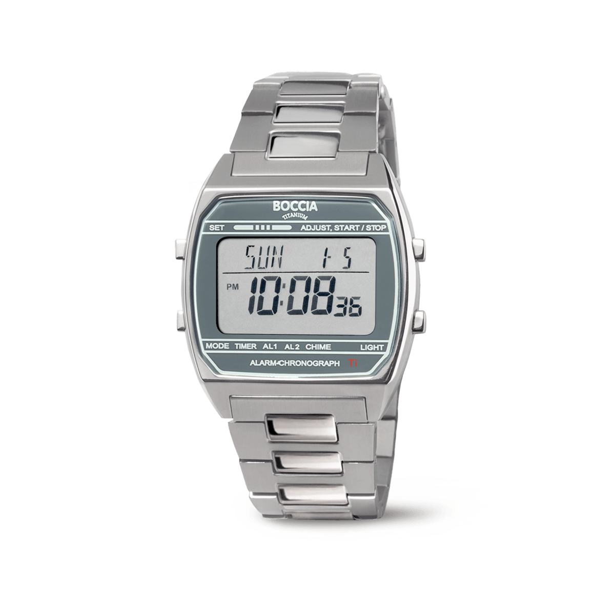 Boccia Titanium 3738-05 Herren Armbanduhr • Digital Chronograph • Reintitan