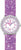 Orologio da bracciale da bambina viola glitterato con quadrante rotondo e cassa argentata