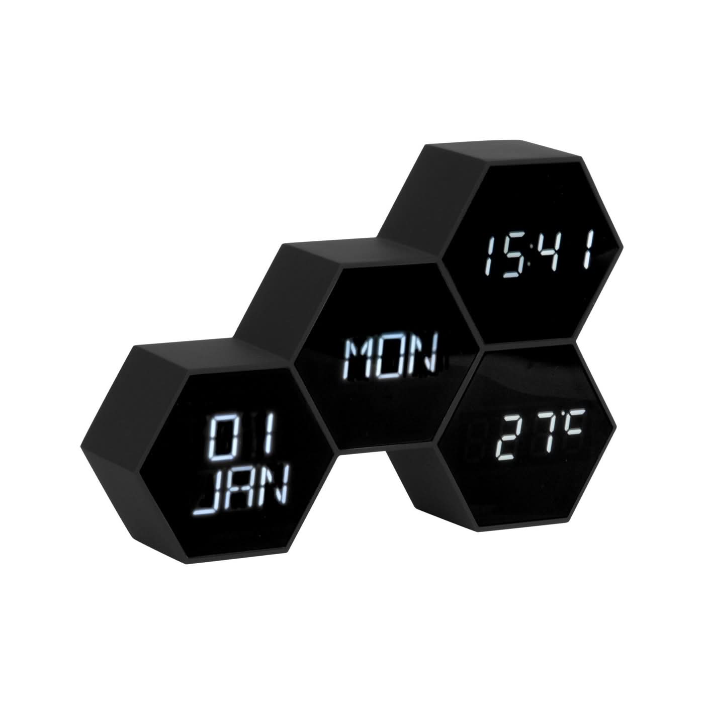 "Karlsson Orologio: display LED nero gommato per ora e data"