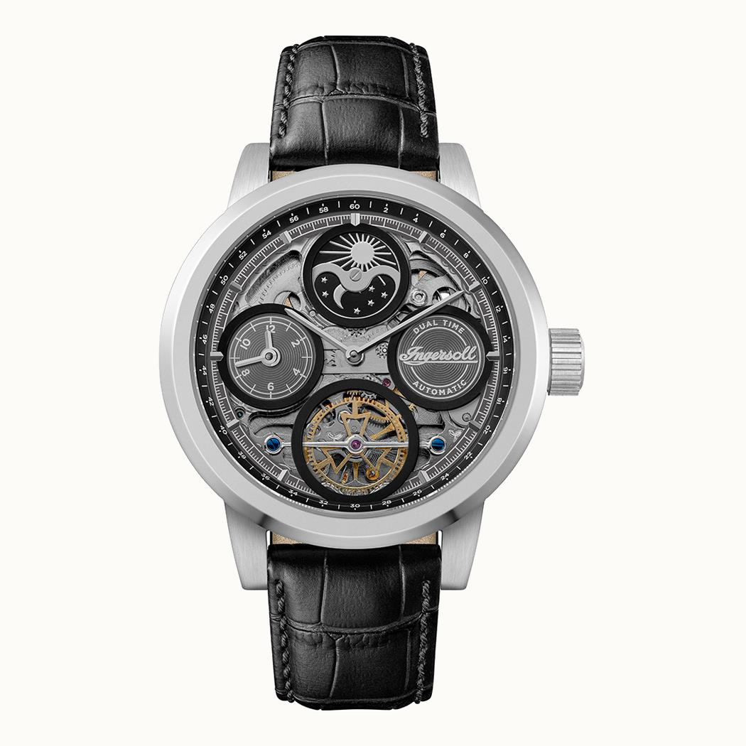 Ingersoll 1892 The Arc I16001 Herren Armbanduhr Schwarz • Skelett-Automatikwerk • Mineralglas kratzfest