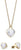 Collana con pendente a cuore e orecchini a cuore, color oro con cuore azzurro