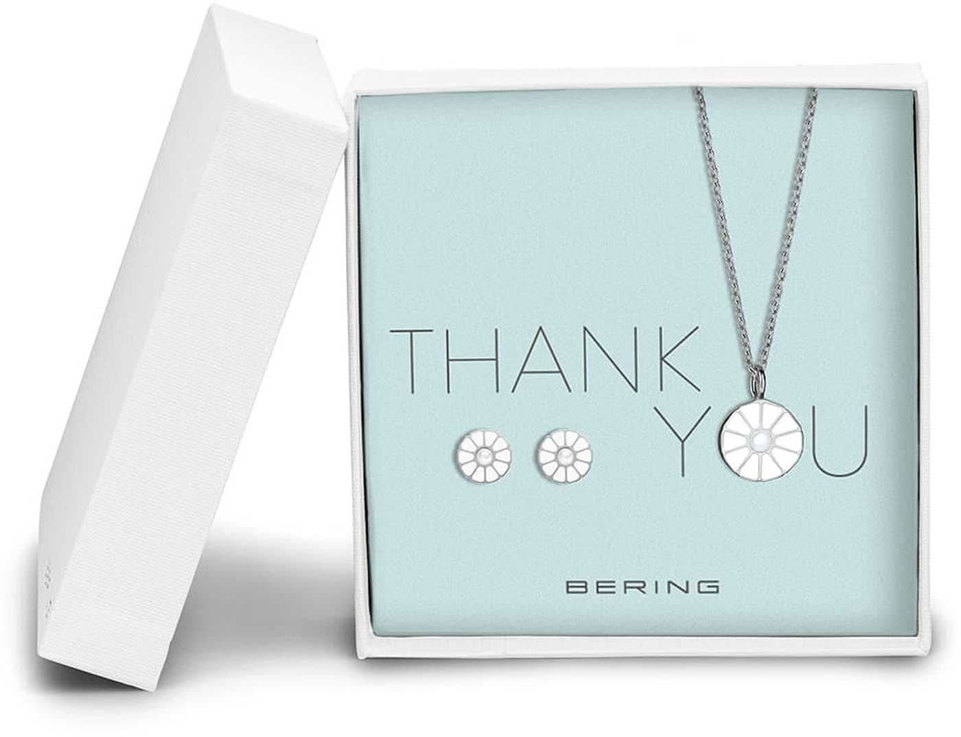Set collana e orecchini in argento con ciondolo tondo